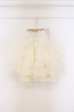画像1: LA BELLE ETUDE / Odette MINI ボリューオーガンジースカート  アイボリー O-26-03-21-127-GO-SK-IG-OS