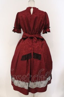 画像4: axes femme kawaii / チャイナ釦ジャガードワンピ  ワイン O-26-03-21-133-AX-OP-IG-OS