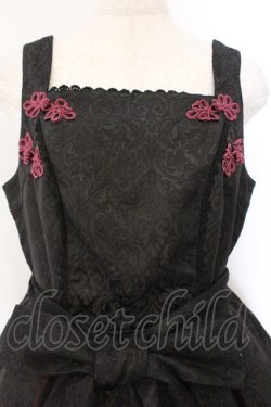 画像2: axes femme kawaii / チャイナジャガードジャンスカ M クロ×ワイン O-26-03-21-134-AX-OP-IG-OS