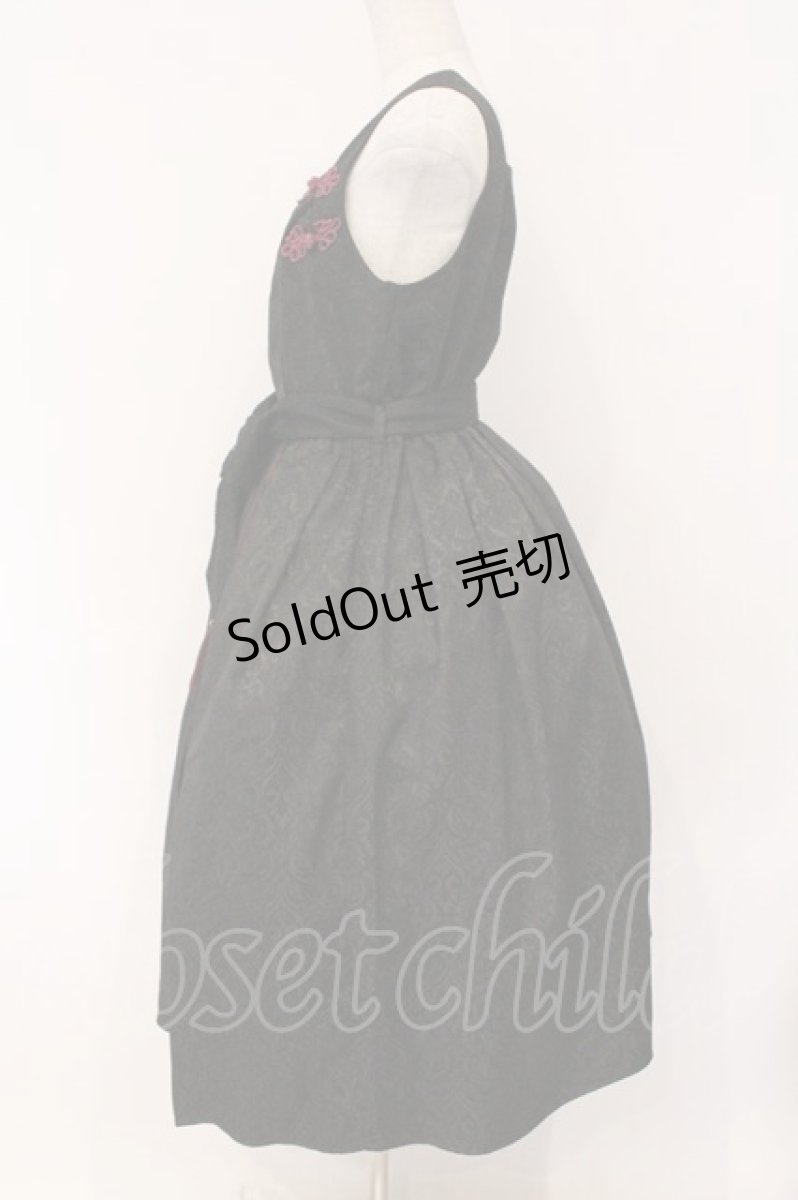画像4: axes femme kawaii / チャイナジャガードジャンスカ M クロ×ワイン O-26-03-21-134-AX-OP-IG-ZH (4)