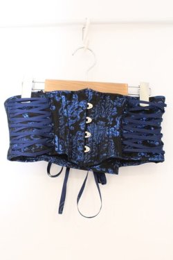 画像1: ATELIER PIERROT / Grim Shadows Corset  ネイビー×ブラック O-26-03-21-135-EL-ZA-IG-OS