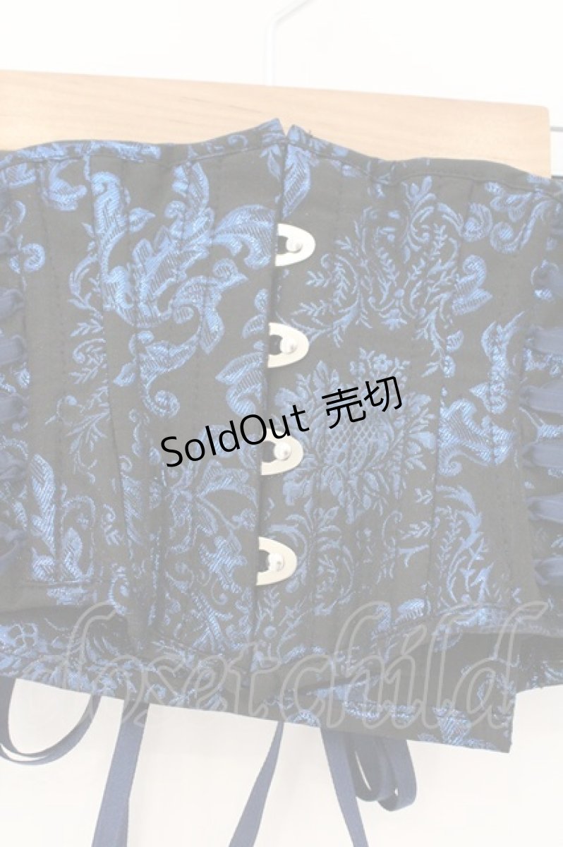 画像2: ATELIER PIERROT / Grim Shadows Corset  ネイビー×ブラック O-26-03-21-135-EL-ZA-IG-OS (2)