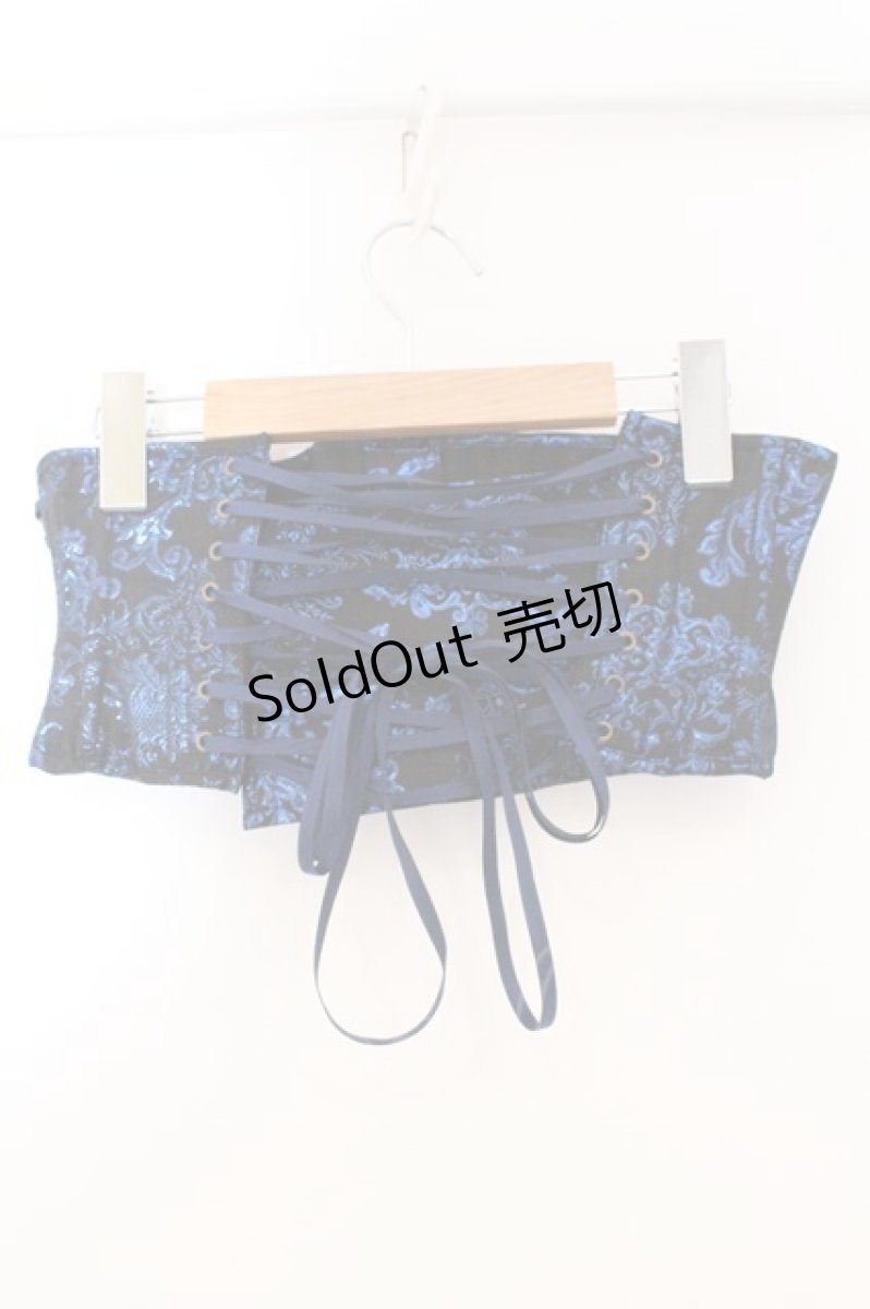画像4: ATELIER PIERROT / Grim Shadows Corset  ネイビー×ブラック O-26-03-21-135-EL-ZA-IG-OS (4)