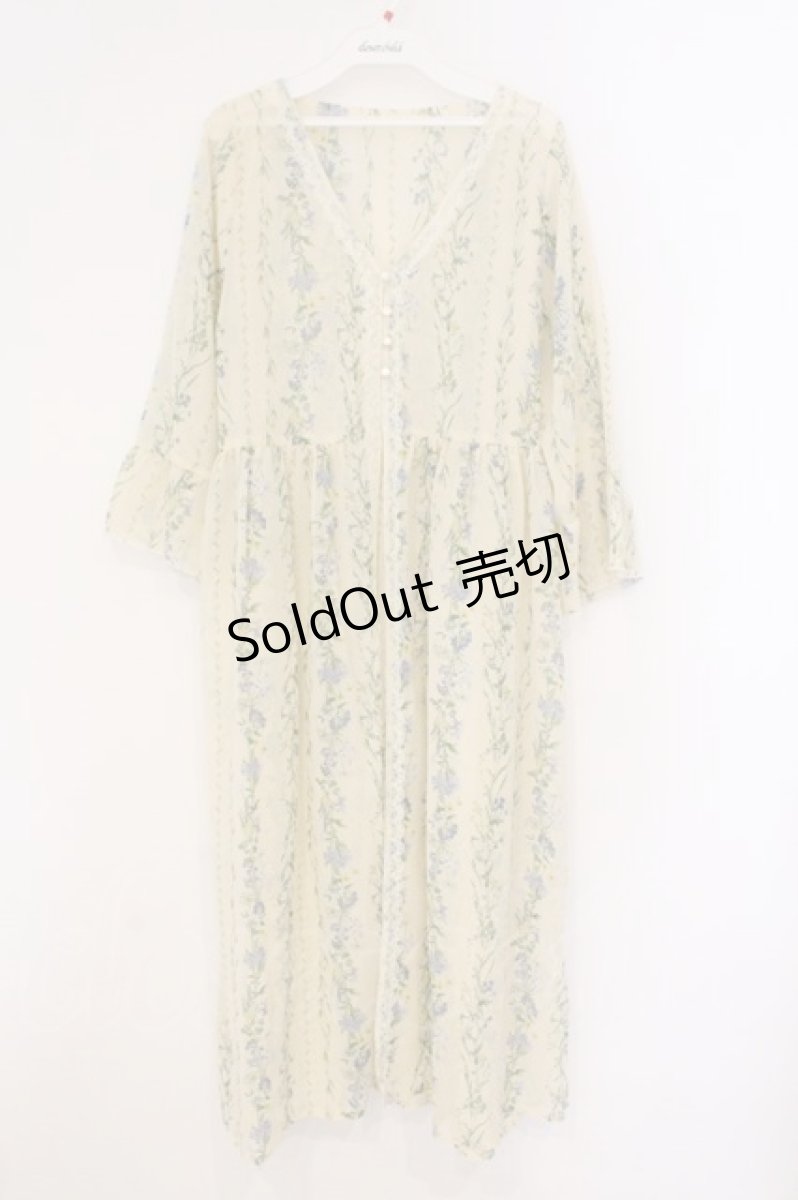 画像1: axes femme / 花柄シースルーロングカーディガン  イエロー O-26-03-21-015-AX-TO-IG-OS (1)