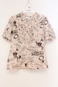 axes femme / アンティーク柄ブラウス M ピンク O-26-03-21-017-AX-BL-OW-OS