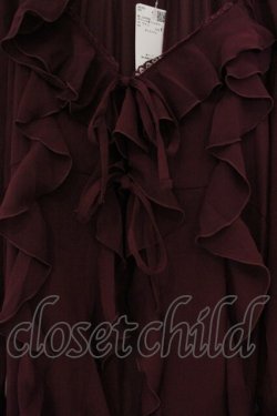 画像2: axes femme / オフショル風フリルガウン  ワイン O-26-03-21-020-AX-TO-IG-OS