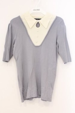 画像1: an another angelus / クレリックヨークニットトップス【洗える】 F ライトグレー O-26-03-21-022-CA-TO-OW-OS