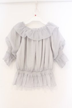 画像3: F&A / シアーオフショルフリルプルオーバーブラウス F グレー O-26-03-21-024-LO-BL-OW-OS