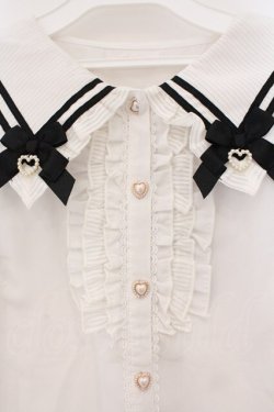 画像2: LIZ LISA / ストライプカラーブラウス  シロ×クロ O-26-03-21-028-LO-BL-OW-OS