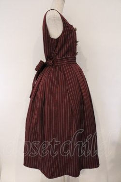 画像3: axes femme kawaii / ストライプ柄ジャンスカ  ワイン O-26-03-23-003-AX-OP-IG-OS