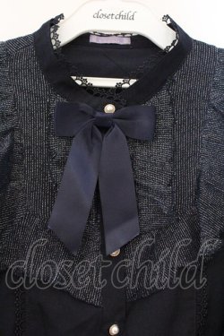 画像2: axes femme kawaii / チュールフリルブラウス  ネイビー O-26-03-23-038-AX-BL-IG-OS