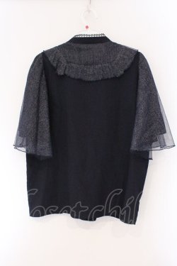 画像3: axes femme kawaii / チュールフリルブラウス  ネイビー O-26-03-23-038-AX-BL-IG-OS