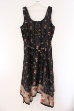 画像1: axes femme / Mulhouse Collection フラワーパネル柄イレヘムワンピース  クロ O-26-03-23-039-AX-OP-IG-OS (1)