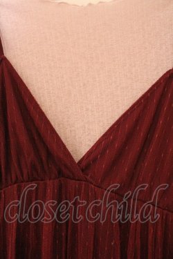 画像2: axes femme POETIQUE / インナー付ドットチュールワンピース  ワイン×ピンク O-26-03-23-042-AX-OP-IG-OS