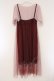 画像3: axes femme POETIQUE / インナー付ドットチュールワンピース  ワイン×ピンク O-26-03-23-042-AX-OP-IG-OS (3)