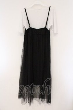 画像3: axes femme POETIQUE / インナー付ドットチュールワンピース M クロ×シロ O-26-03-23-045-AX-OP-IG-OS