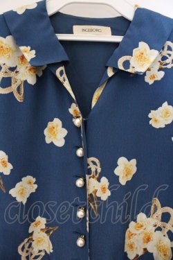 画像2: INGEBORG / かんざし柄ワンピース  ブルー O-26-03-23-047-LO-OP-OW-OS