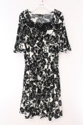 INGEBORG / 花柄カットワンピース 11 シロ×クロ O-26-03-23-048-LO-OP-OW-OS