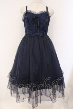 画像1: axes femme kawaii / ヴィンテージサテンジャンスカ M ネイビー O-26-03-23-005-AX-OP-IG-OS