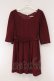 画像1: dazzlin / ベルト付き起毛ワンピース M ワイン O-26-03-23-053-GO-OP-OW-OS (1)