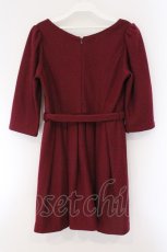 画像3: dazzlin / ベルト付き起毛ワンピース M ワイン O-26-03-23-053-GO-OP-OW-ZT099 (3)