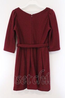 画像3: dazzlin / ベルト付き起毛ワンピース M ワイン O-26-03-23-053-GO-OP-OW-OS