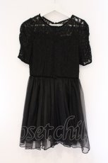 画像1: dazzlin / チュール切替ワンピース M クロ O-26-03-23-054-GO-OP-OW-OS (1)