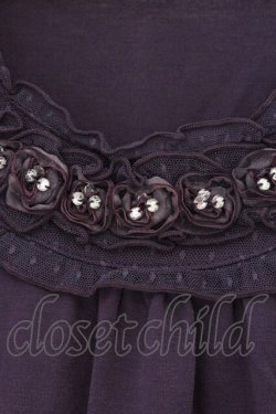 画像2: axes femme / ストーン使い半袖インナープルオーバー M パープル O-26-03-23-059-AX-TO-OW-OS