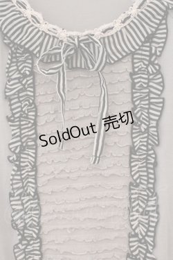 画像2: axes femme / ストライプ使い半袖プルオーバー M グレー O-26-03-23-061-AX-TO-OW-OS