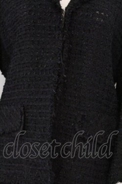 画像2: INGEBORG / モールドツイードセットアップ ジャケット・スカート共にL クロ O-26-03-23-001-LO-OP-OW-OS