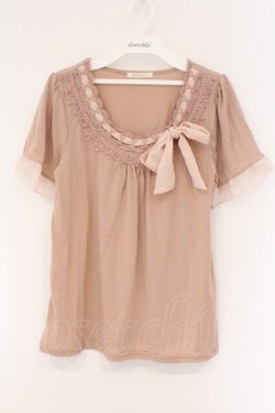 画像1: axes femme / リボン通しプルオーバー M ピンク O-26-03-23-063-AX-TO-OW-OS