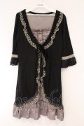 axes femme / 重ね着風チュニックワンピース M クロ O-26-03-23-066-AX-TO-OW-OS