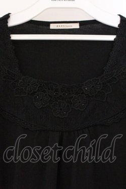 画像2: axes femme / レースパワショルダーカットソー M クロ O-26-03-23-067-AX-TO-OW-OS