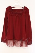 axes femme / モチーフレース付インナープルオーバー M ワイン O-26-03-23-068-AX-TO-OW-OS