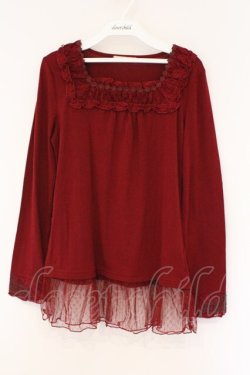 画像1: axes femme / モチーフレース付インナープルオーバー M ワイン O-26-03-23-068-AX-TO-OW-OS