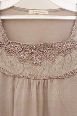 画像2: axes femme / レースパワショルダーカットソー M ベージュ O-26-03-23-069-AX-TO-OW-OS