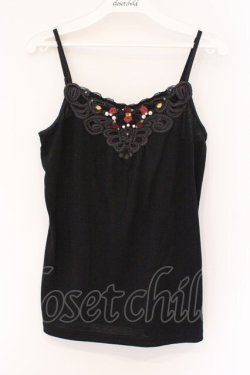 画像1: axes femme / お花＆パールキャミ M クロ O-26-03-23-072-AX-BL-OW-OS