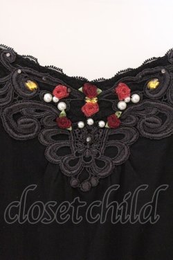 画像2: axes femme / お花＆パールキャミ M クロ O-26-03-23-072-AX-BL-OW-OS