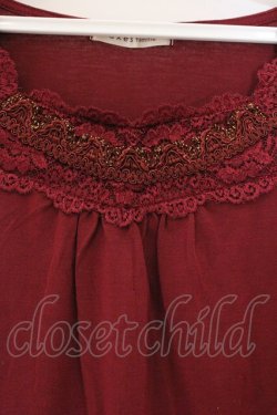 画像2: axes femme / 胸元ラメレース使いインナープルオーバー M ワイン O-26-03-23-078-AX-TO-OW-OS