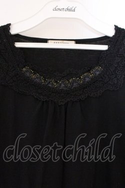 画像2: axes femme / 胸元ラメレース使いインナープルオーバー M クロ O-26-03-23-080-AX-TO-OW-OS