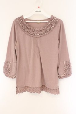 画像1: axes femme / ポンポンモチーフ使いプルオーバー M ピンク O-26-03-23-085-AX-TO-OW-OS