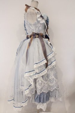 画像4: Elpress L / 総レースジャンパースカート　ドレス S サックス O-26-03-23-007-PU-OP-OW-OS