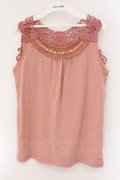 axes femme / バックフラワーレースタンク M ピンク O-26-03-23-087-AX-TO-OW-OS