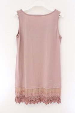 画像3: axes femme / カギ編みロングキャミ M ピンク O-26-03-23-088-AX-TO-OW-OS