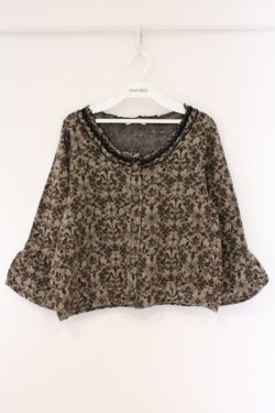 画像1: axes femme / アラベスク風ニットカーディガン M ベージュ系 O-26-03-23-091-AX-TO-OW-OS