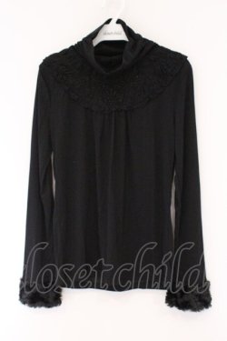 画像1: axes femme / ファー切り替えプルオーバー M クロ O-26-03-23-092-AX-TO-OW-OS