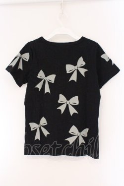 画像3: Jane Marple Dans Le Salon / リボンptTシャツ M クロ O-26-03-23-095-JM-TO-OW-OS