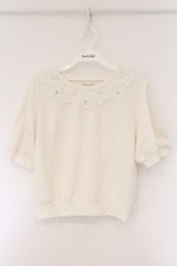 画像1: axes femme / フラワーレース配色トップス M シロ O-26-03-23-097-0-TO-OW-OS