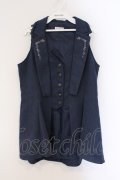 axes femme / バックタックロングベスト M ネイビー O-26-03-23-009-AX-JA-IG-OS