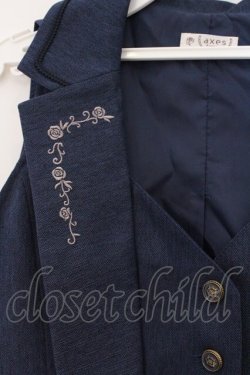 画像2: axes femme / バックタックロングベスト M ネイビー O-26-03-23-009-AX-JA-IG-OS